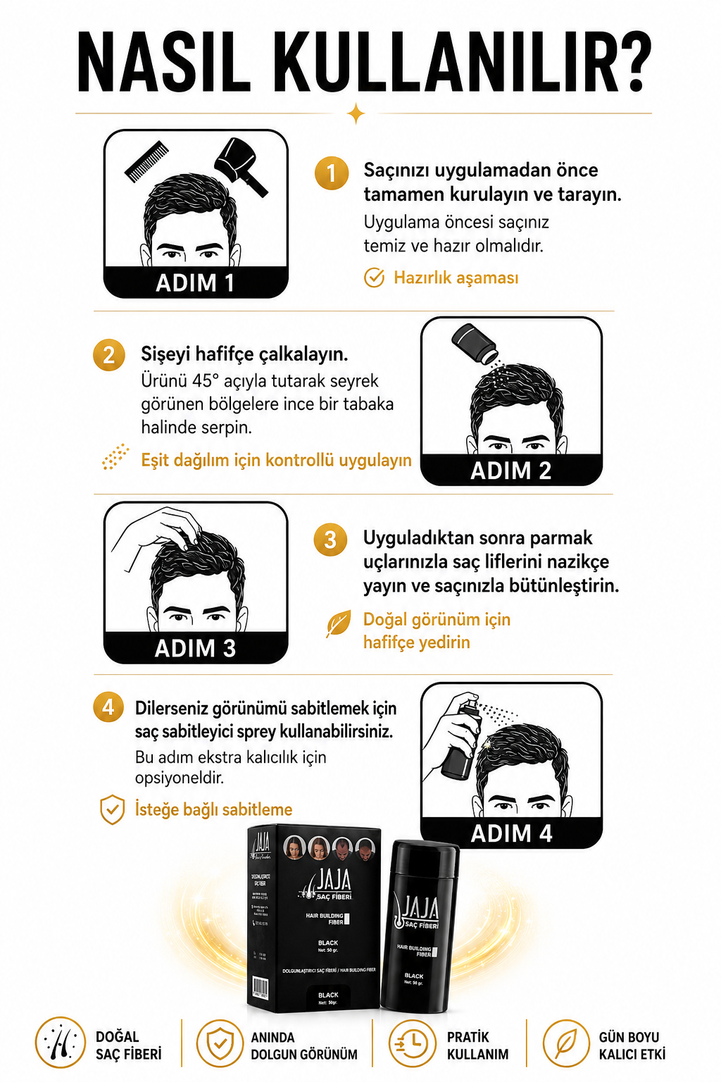 Jaja Saç Fiberi Topik | 50 gr